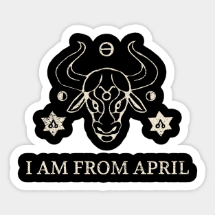 Born in April – Taurus Zodiac Design Sticker